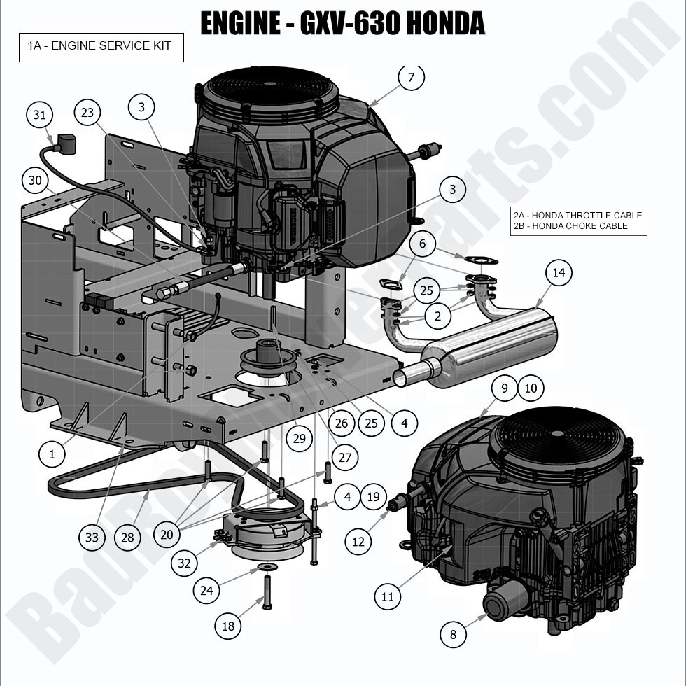 1883 - Bad Boy Mower Parts Lookup > 2019 > Maverick > Engine - Honda GXV630
